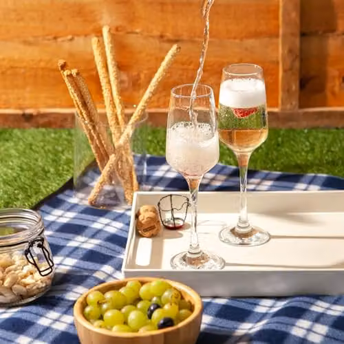 LAV Lal Glass Champagne Flutes, Clear, Pack of 12, 230ml – 2