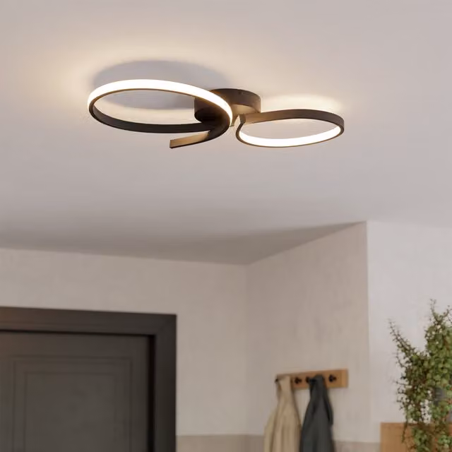 Eglo Serpins Modern Black Steel Ring Ceiling Light