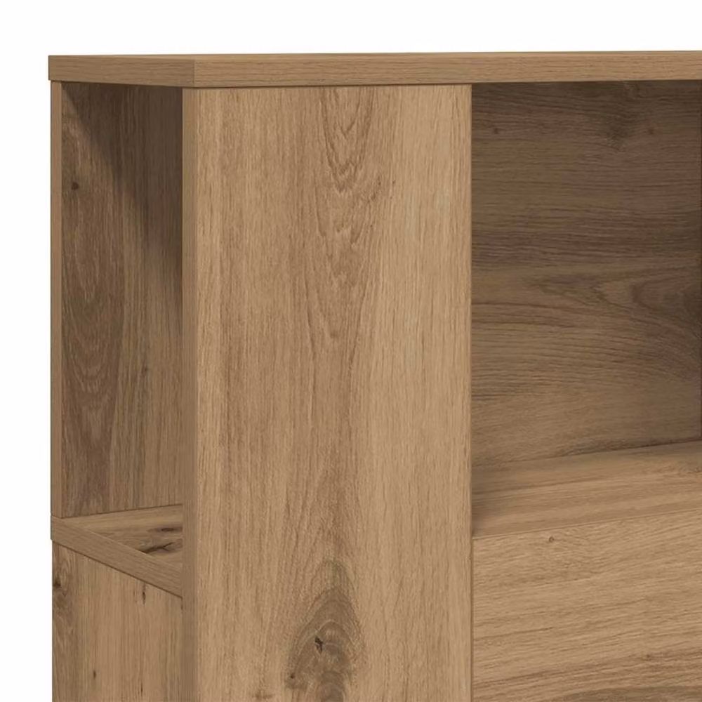 Berkfield Home Artisan Oak Headboard Cabinet in Brown, W/D/H: 100 x 19 x 104.5 cm – 3
