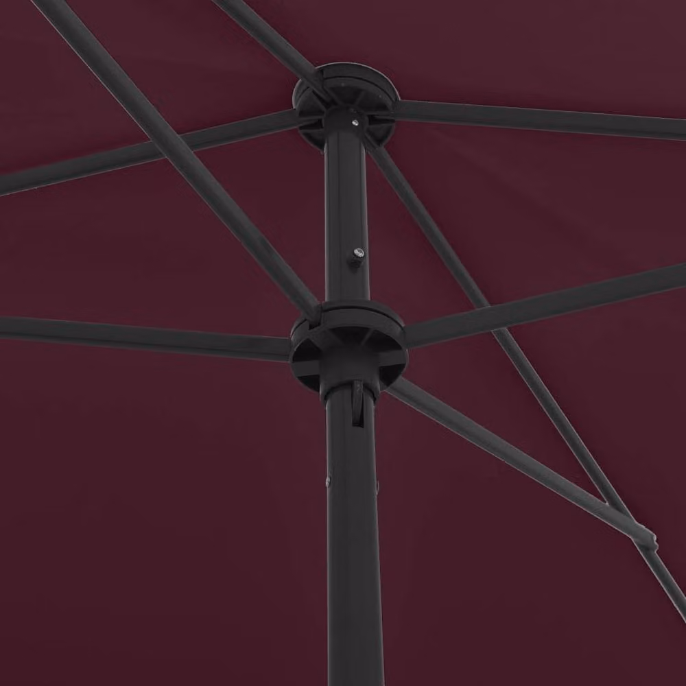 Berkfield Home Beach Umbrella in Red, W: 200 cm, D: 125 cm – 2