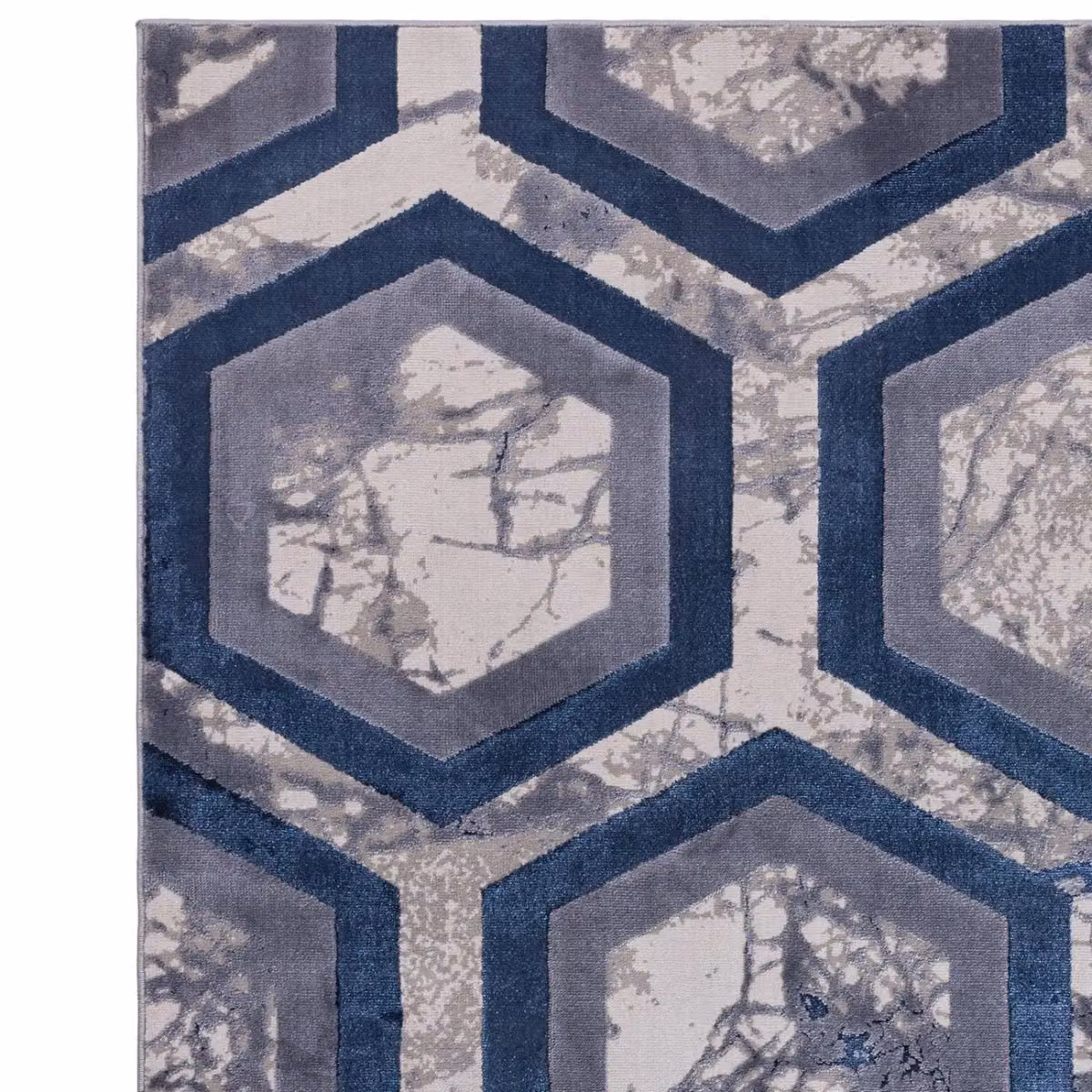 The Rug Shop UK Modern Abstract Area Rug in Dark Blue, Polyester and Polypropylene, W: 200 cm, D: 290 cm – 3