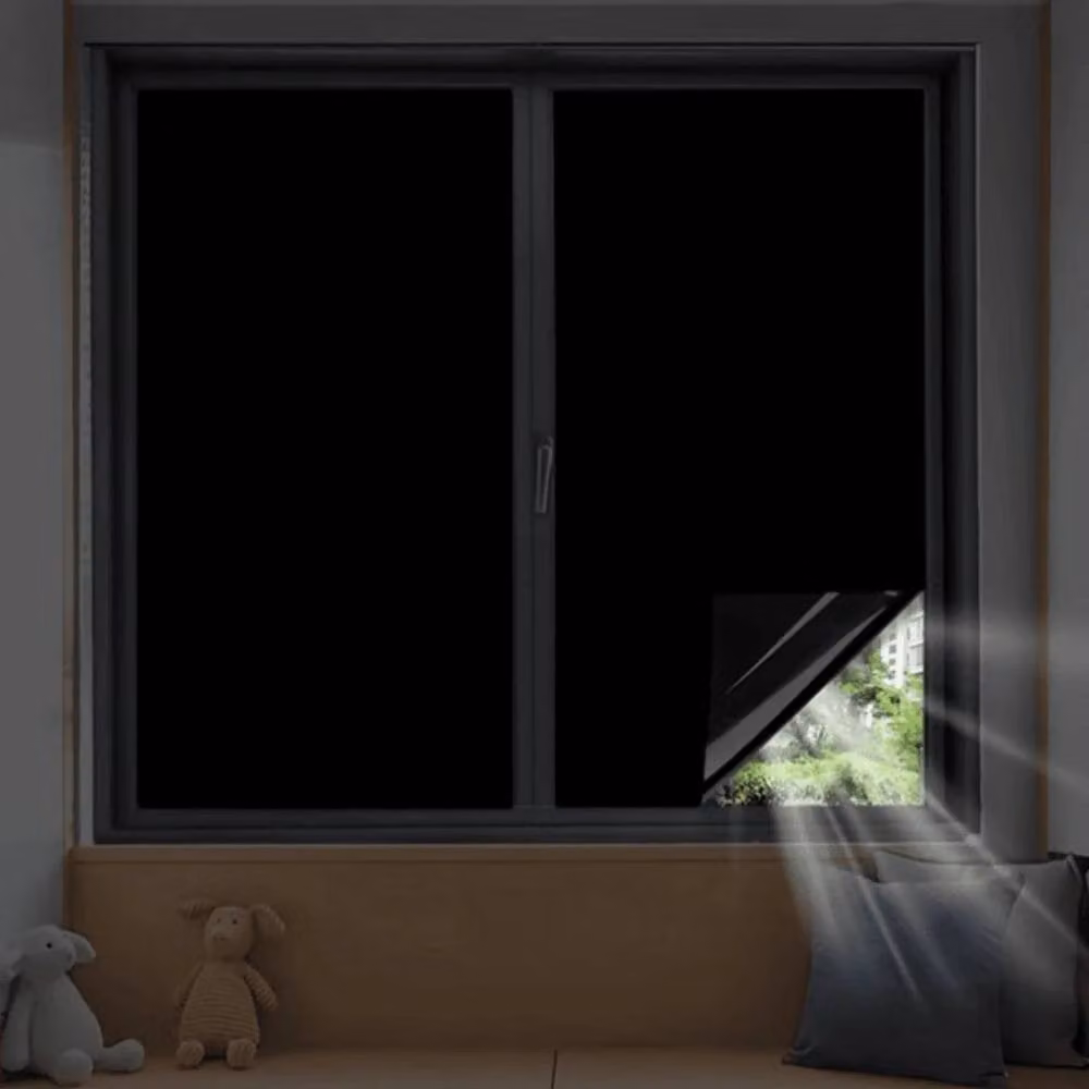 NESTLUNE Blackout Blind in Black, Thermal Insulating and UV Resistant, W: 100 cm, H: 200 cm – 4