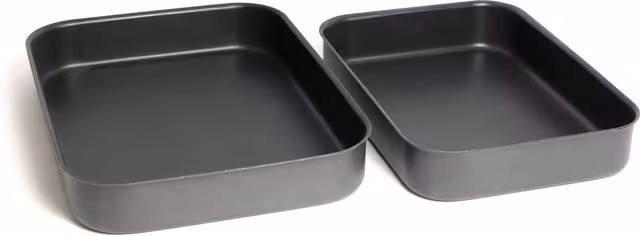 MasterClass Set of 2 Non-Stick Hard Anodised Aluminium Rectangular Roasting Tins, Grey