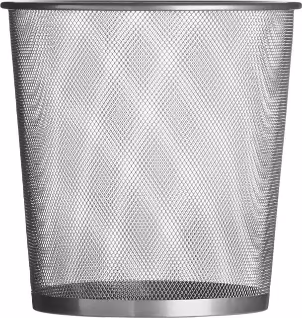 Orsina Large Matt Silver Wire Mesh Waste Paper Basket