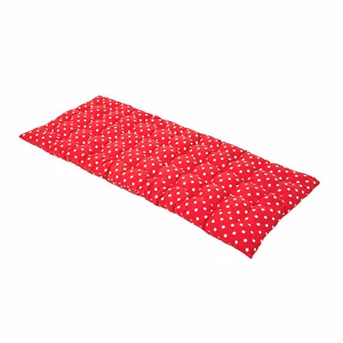 HOMESCAPES Red Polka Dot 2 Seater Garden Bench Cushion, W: 108 cm, D: 42 cm