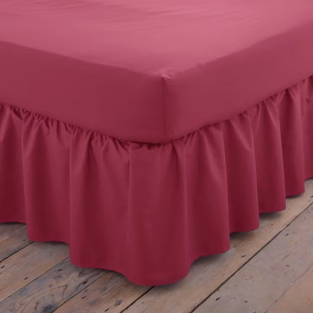 Charlotte Thomas Poetry Plain Dye Valance Sheet in Red, King Size