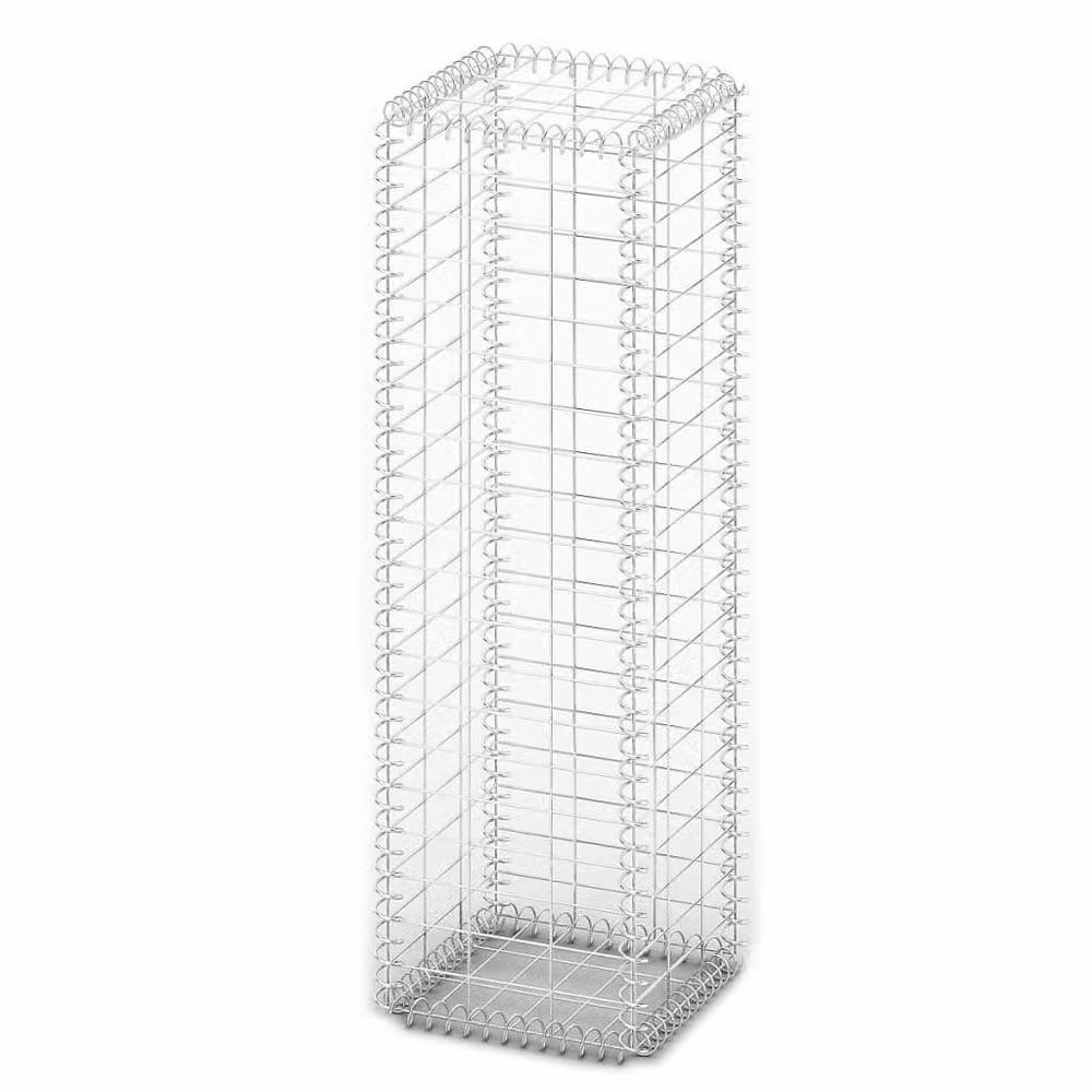 Berkfield Home Galvanised Steel Gabion Basket with Lids, Silver, W: 100 cm, D: 30 cm, H: 30 cm – 2