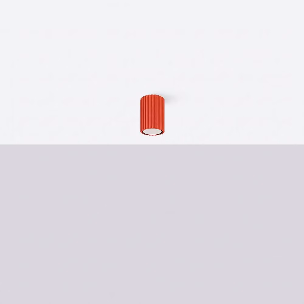 Sollux Lighting minimalist red cylinder ceiling lamp, W/D/H: 10 x 6.5 x 6.5 cm – 2