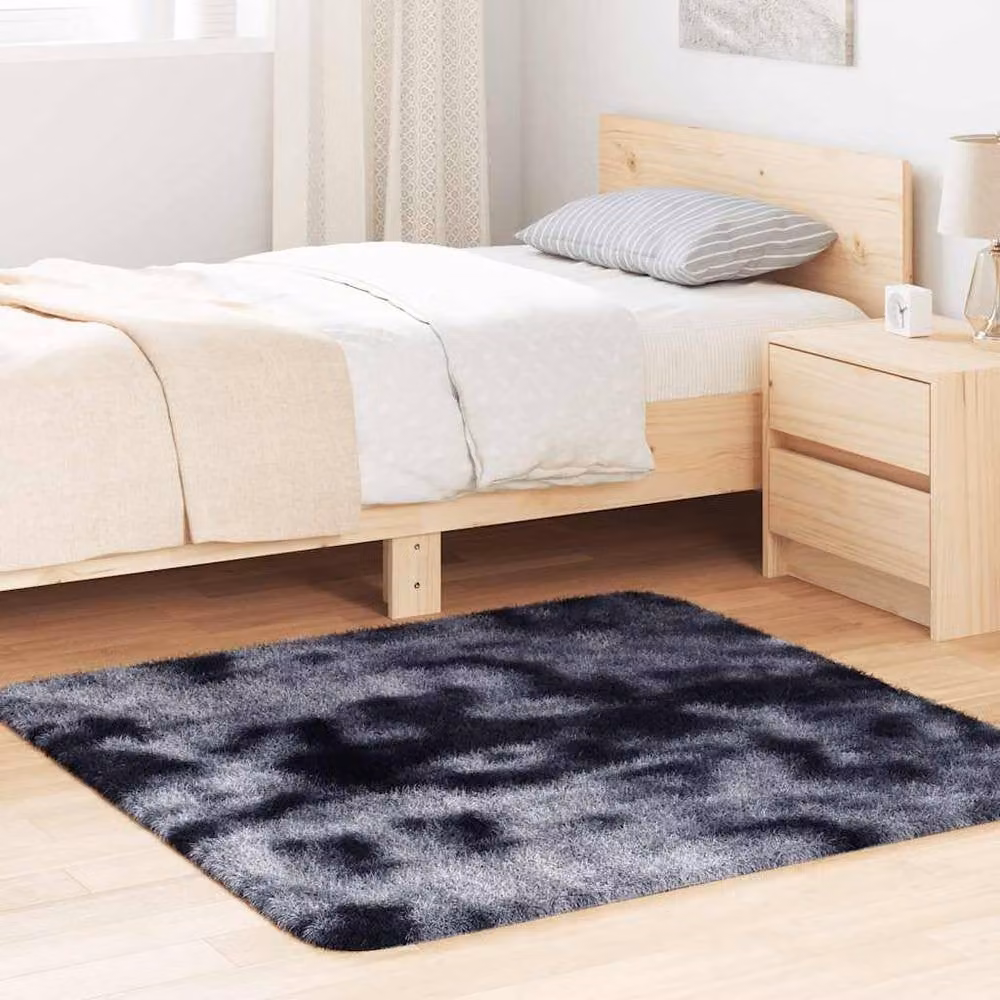 Berkfield Home NAVARRA Shaggy High Pile Rug, Dark Grey, W/D: 120 x 120 cm – 1