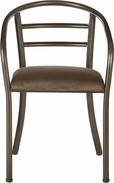 Orsina Industrial Design Armchair with Curved Backrest in Brown – 1