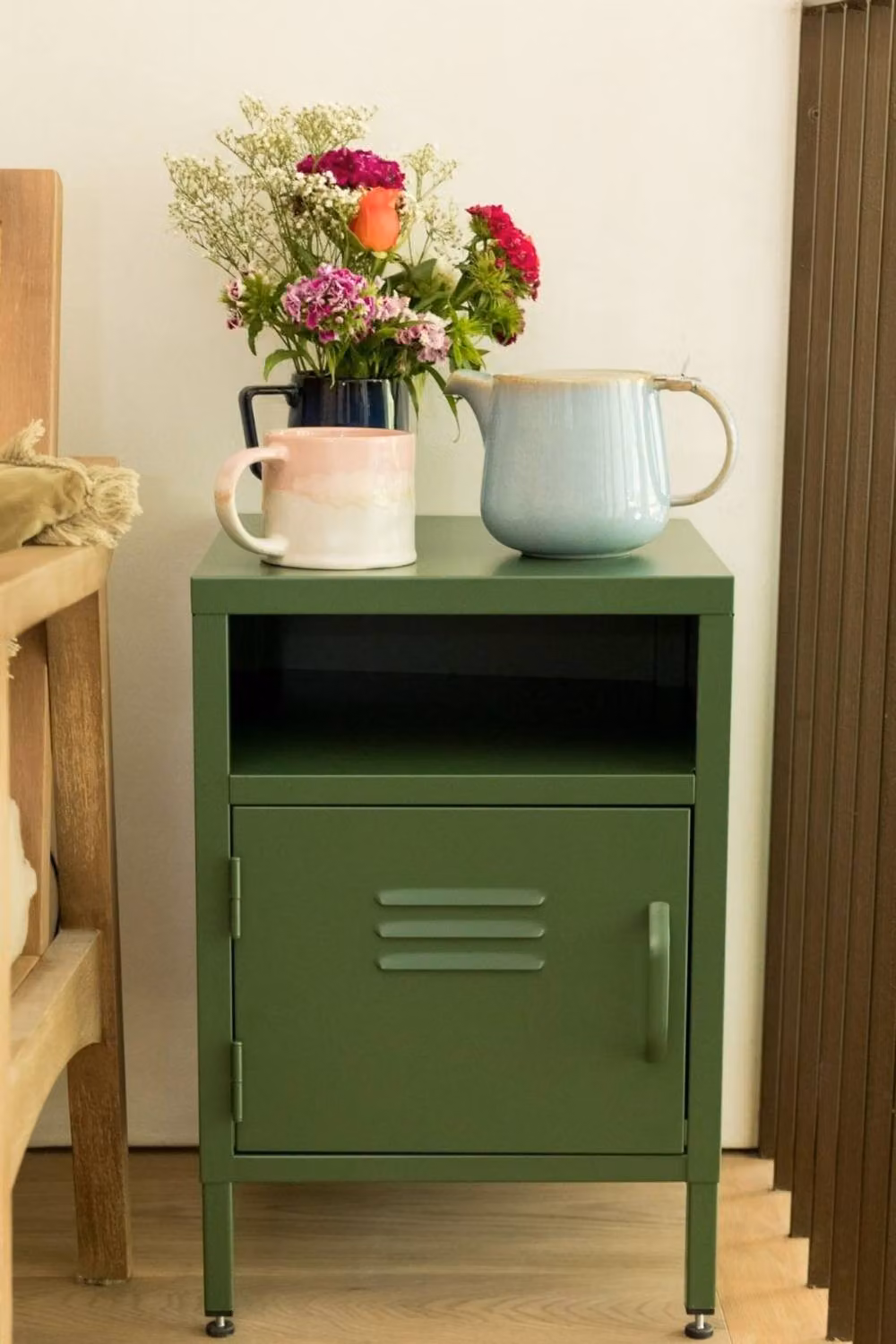 Scandi Home Olive Green Metal Storage Locker with Internal Shelves, W/D/H: 35 x 35 x 51 cm – 2