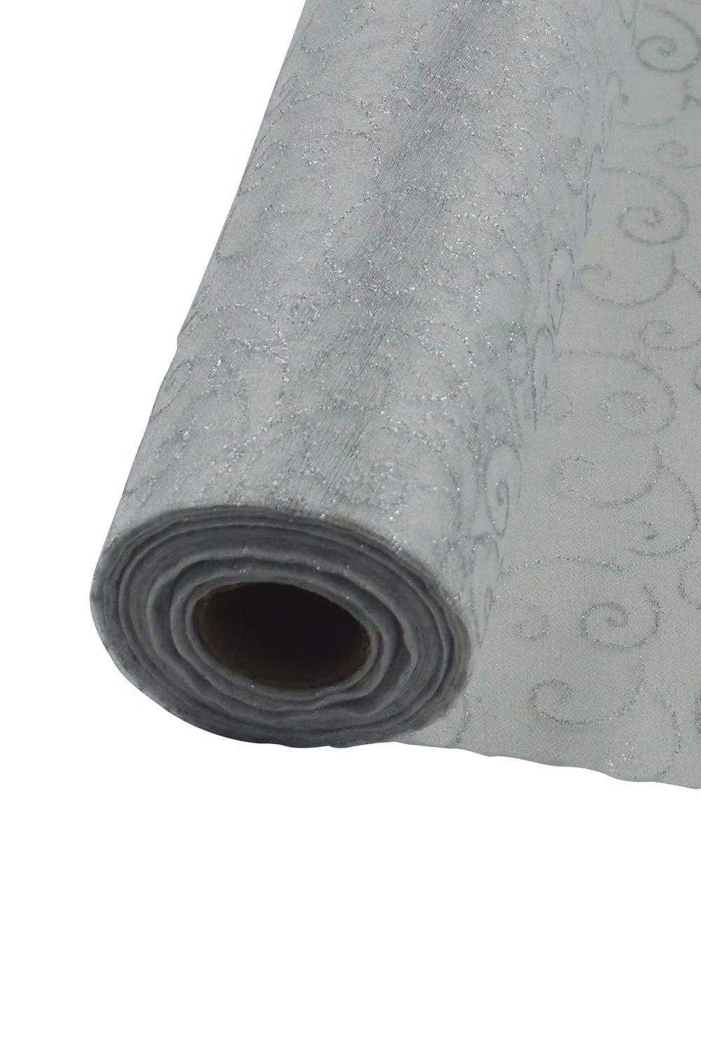 Neel Blue White Organza Roll with Sparkle Snow Sheer Glitter Fabric and Flocked Design, W: 29 cm, L: 25 m – 2