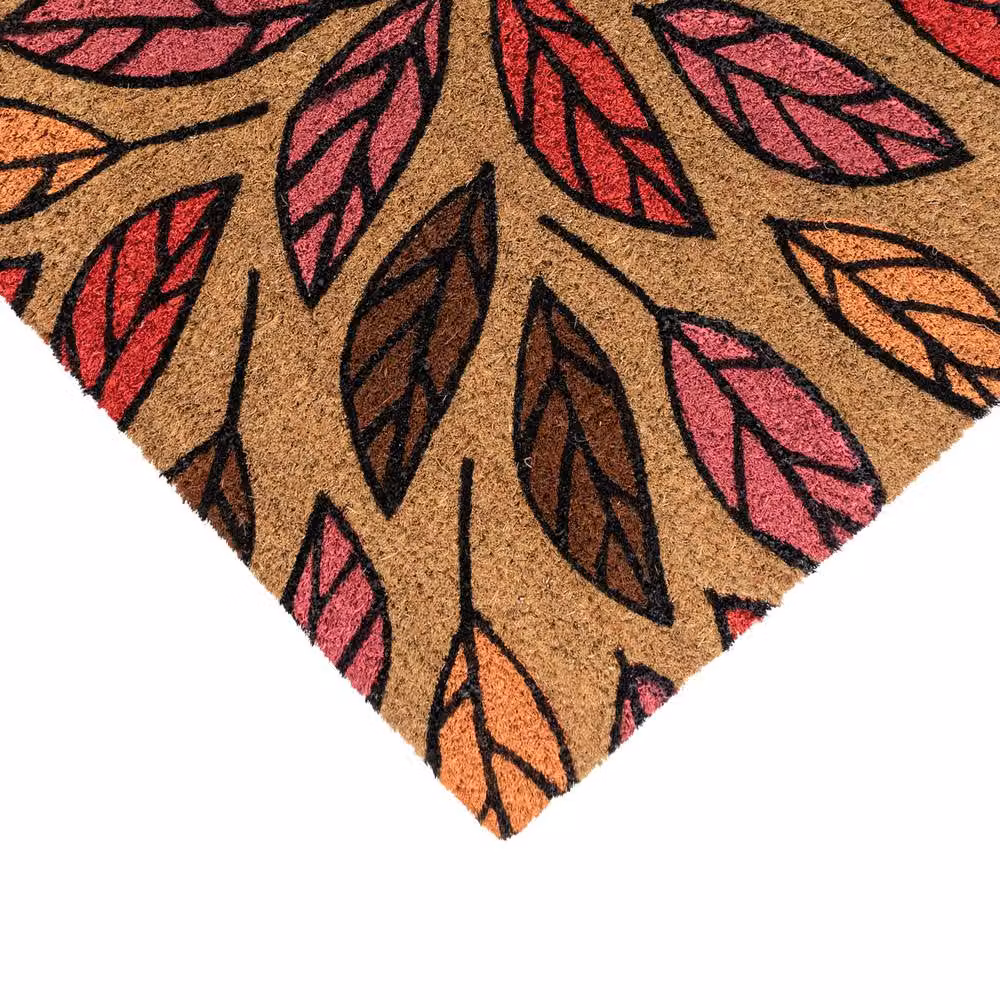 JVL Multicolour Autumn Leaves Coir Doormat with PVC Backing, W: 40 cm, D: 60 cm – 3