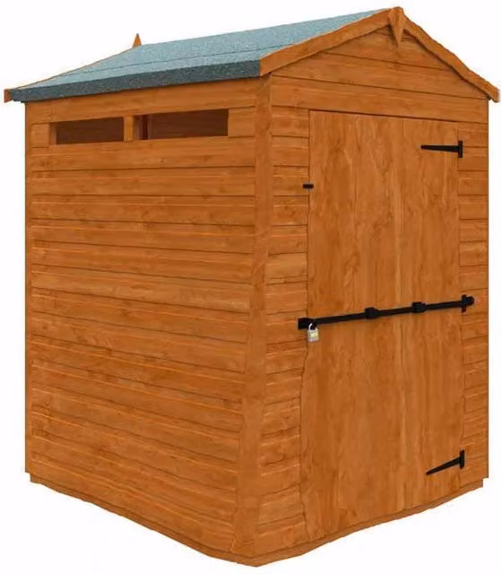 Buttercup Farm Flex Apex Security Gable Wooden Play House in Burnt Orange and Grey, W115 x H219.2 x D142 cm – 1