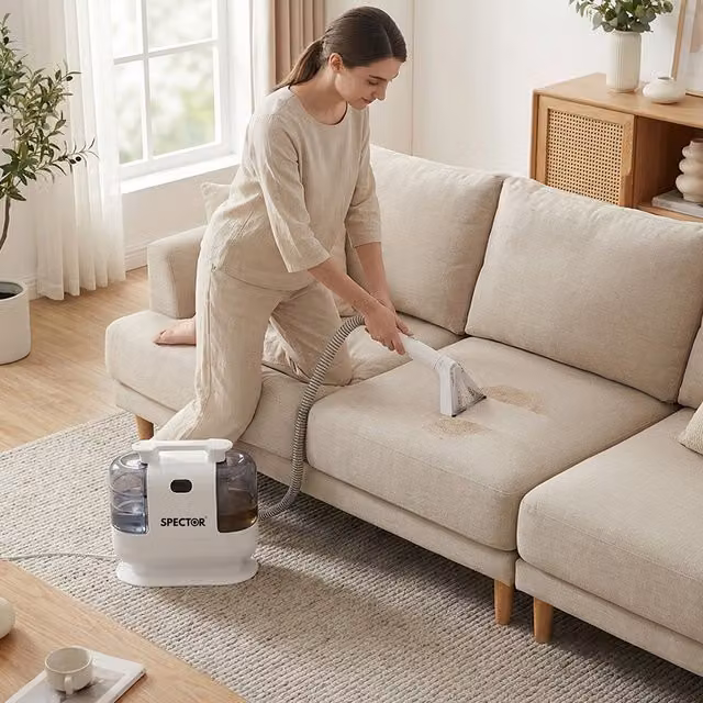 Spector Portable Handheld Carpet and Upholstery Cleaner, White