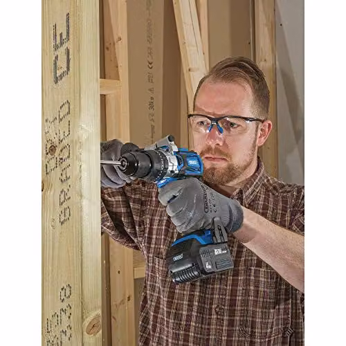 Draper 79894 D20 20V Brushless Combi Drill in Black and Blue with 4.0Ah Rechargeable Battery and Fast Charger – 2