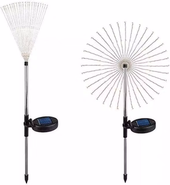 FLAVORA Solar LED Firework Garden Stake Lights in Black – 1