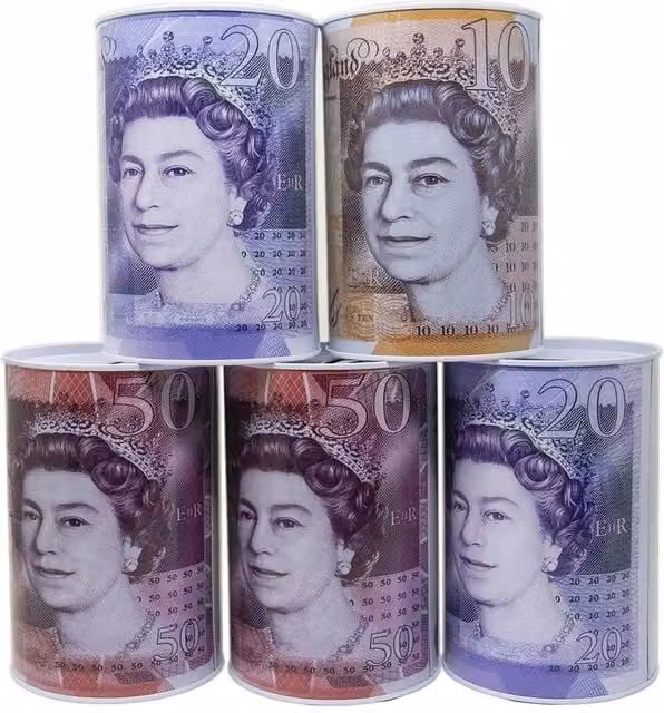 BARGAINS-GALORE Purple Metal Money Coin and Note Saving Jar – 1