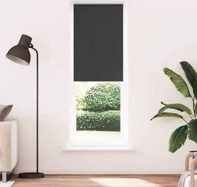 Berkfield Home Blackout Roller Blind, Black Polyester, W: 75 cm, H: 230 cm – 1
