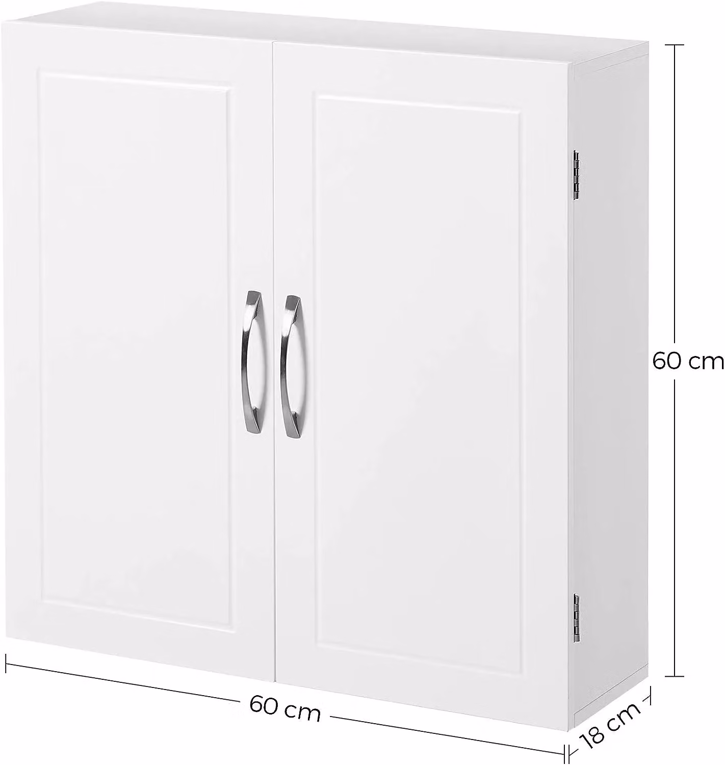VASAGLE Wall Mounted White Bathroom Cabinet with Hinged Doors and Internal Shelves – 2
