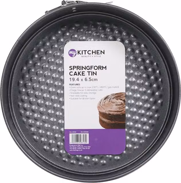 My Home Black Round Springform Cake Tin with Loose Base, Diameter: 19.4 cm