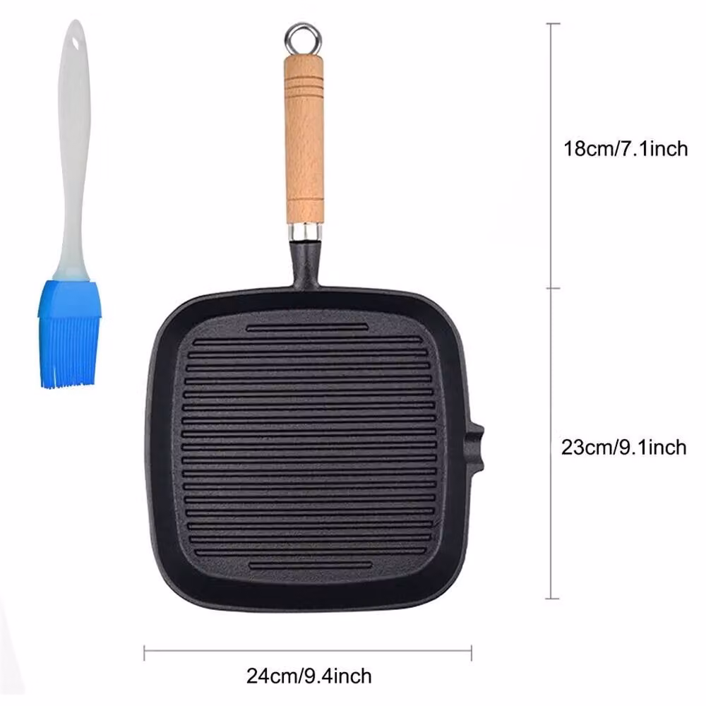 Havendro Cast Iron Non Stick Grill Pan with Pouring Spout in Black – 2