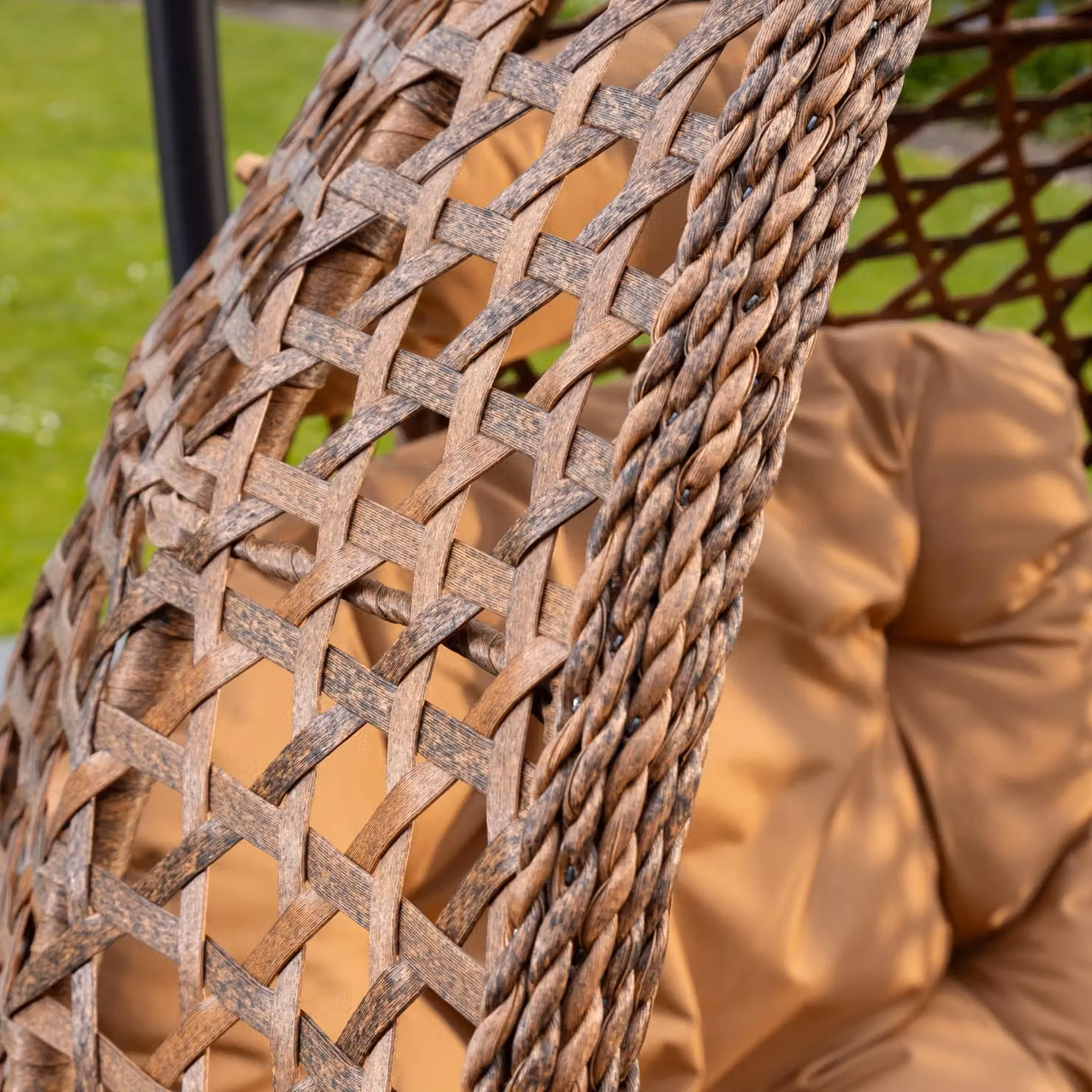 Artemis Home Henley Double Swing Egg Pod Chair in Brown with Cushions – 2