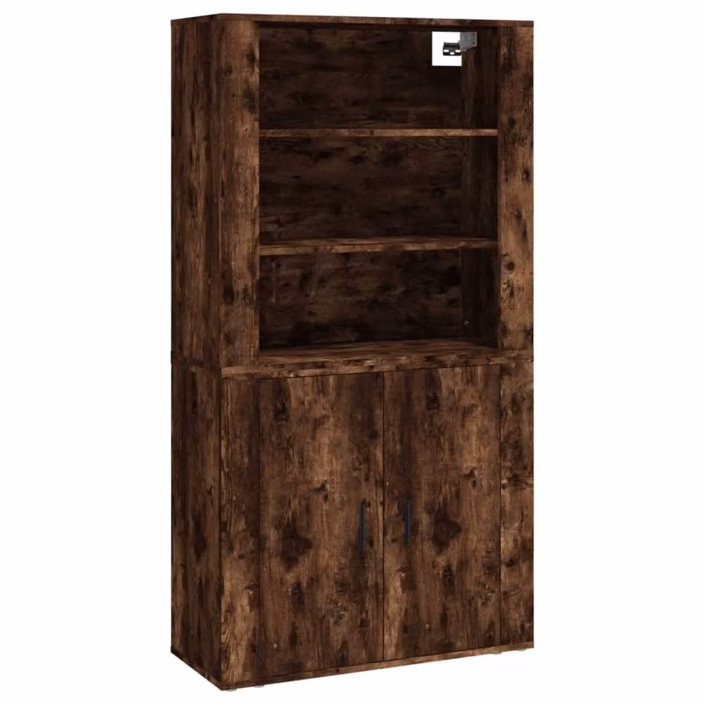 Berkfield Home Smoked Oak Highboard in Brown, W/D/H: 70.0 x 33.0 x 33.0 cm – 2