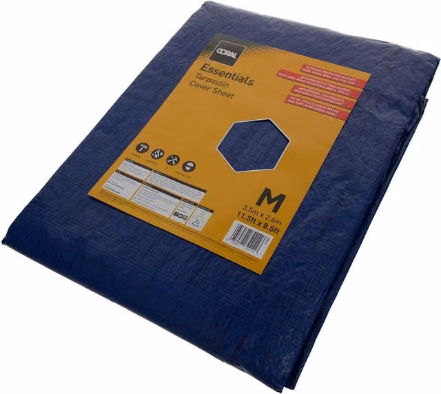 Coral Essentials Waterproof Blue Tarpaulin with Metal Eyelets