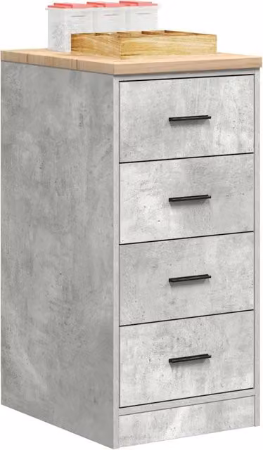 Berkfield Home Garage Storage Cabinet in Concrete Grey, Solid Pine Wood, W/D/H: 40 x 51 x 85 cm