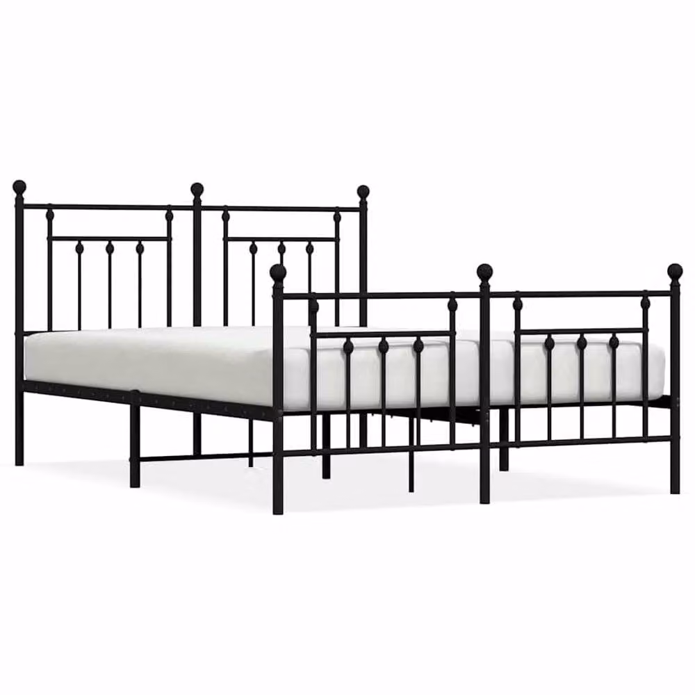Berkfield Home Metal Bed Frame with Headboard and Footboard, Black, W/D/H: 140 x 190 cm – 3