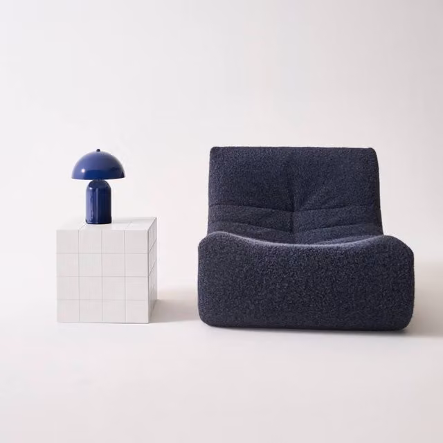 Sweekeek Cubic Square Coffee and Side Table with Matt Ceramic-Effect Finish in White, W/D/H: 40 x 40 x 40 cm
