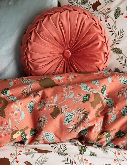 Laura Ashley Rosanna Red Velvet Round Pleated Cushion