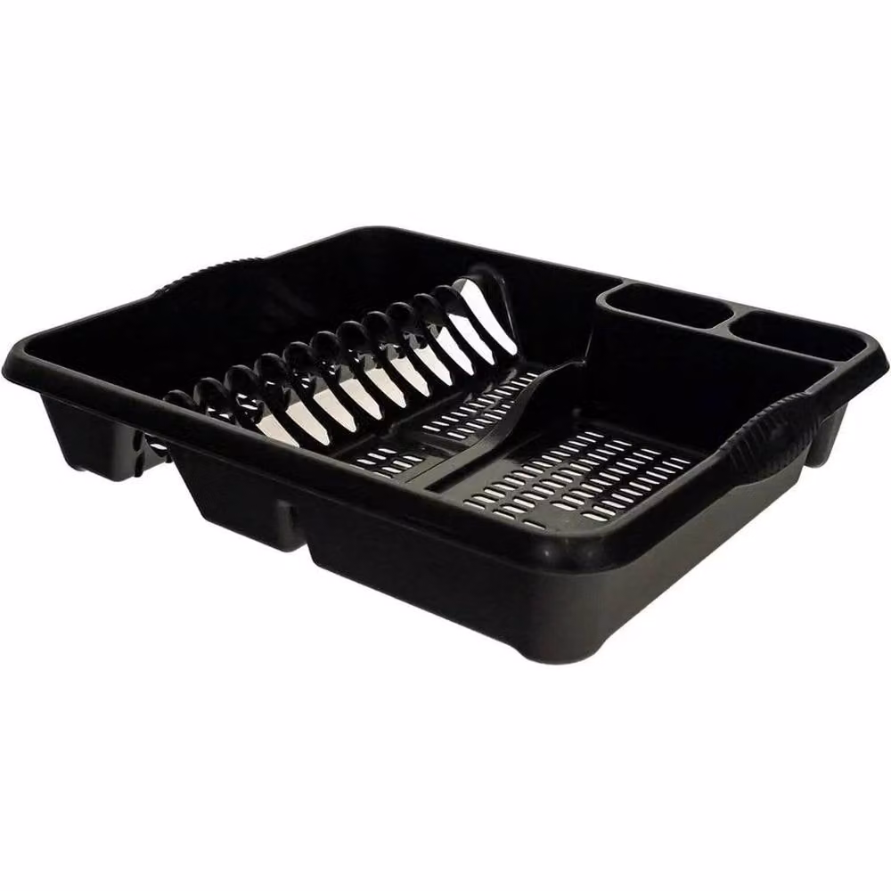 PAWNORA Graphite Grey Plastic Dish Drainer and Cutlery Holder – 2