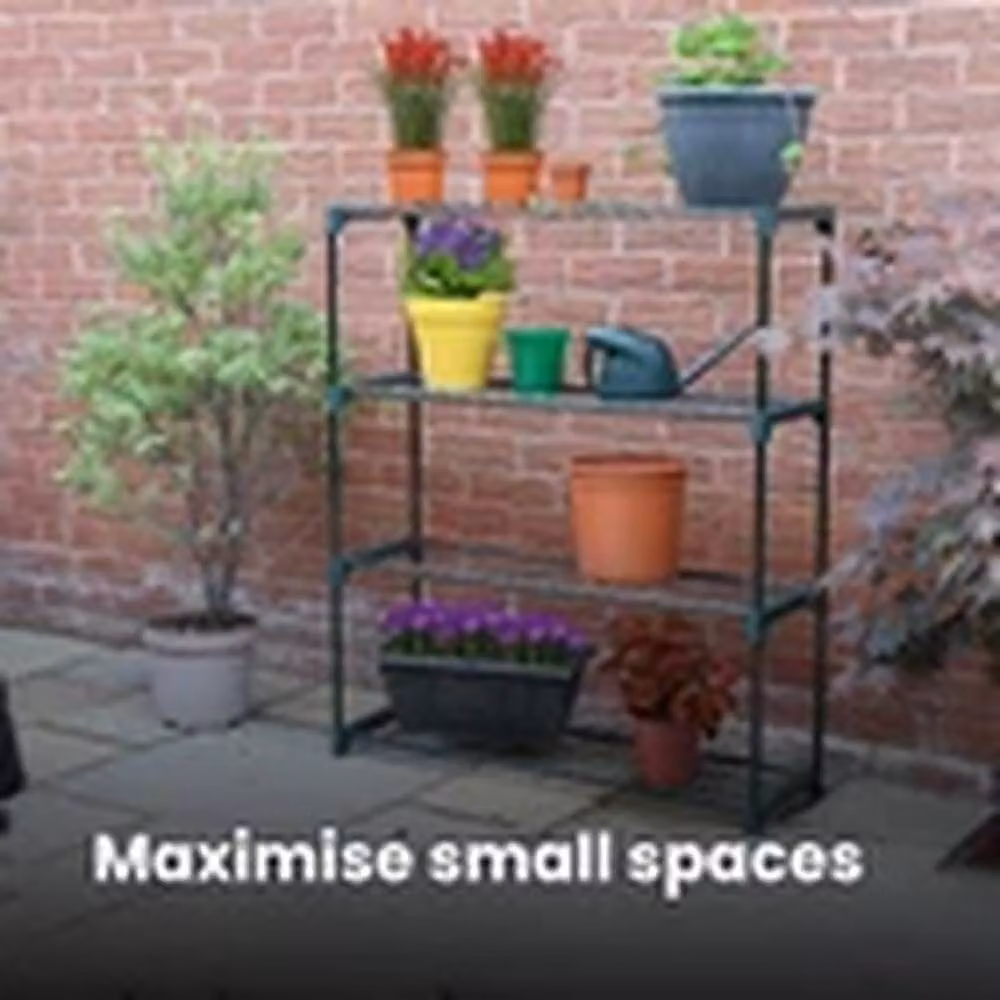 Havendro 4 Tier Black Metal Freestanding Greenhouse and Garage Plant Racking Unit – 3