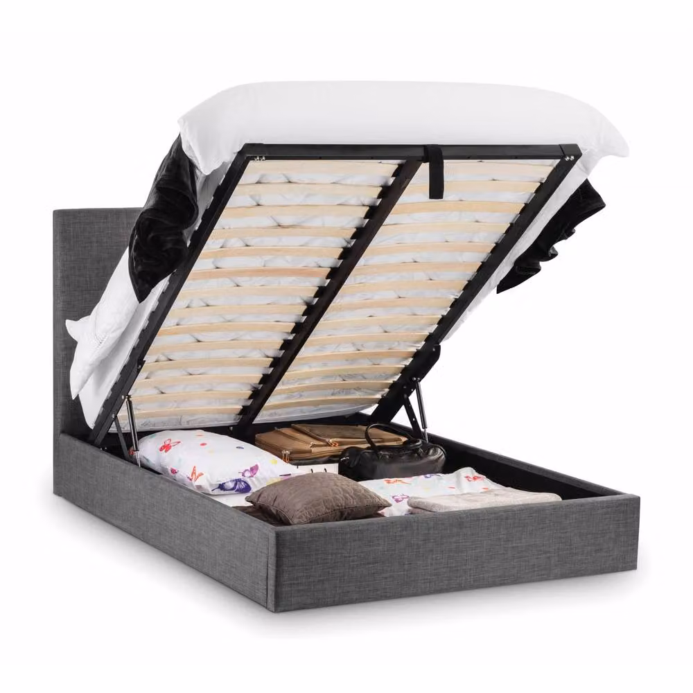 Cheshire Cascade Ottoman Storage Bed in Grey Slate Linen, King Size (W: 150 cm, L: 200 cm) – 2