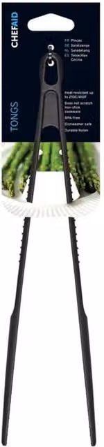 Chef Aid Black Nylon Tongs – 1