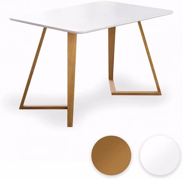 Life Interiors Dallas Rectangular White Wooden Dining Table