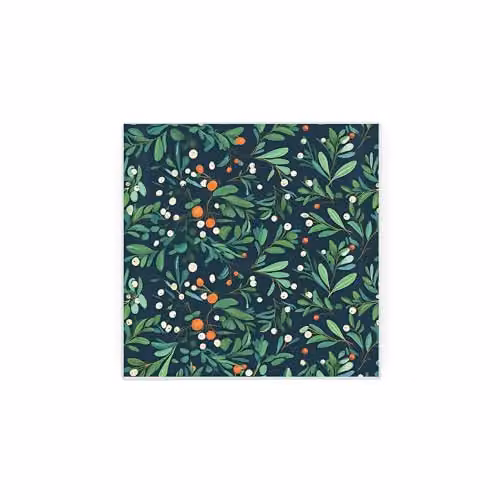 Purely Home Botanical Mistletoe Glass Hot Pot Stand, Non-Slip Square Worktop Protector, W/D: 20 x 20 cm, Multicolour – 2