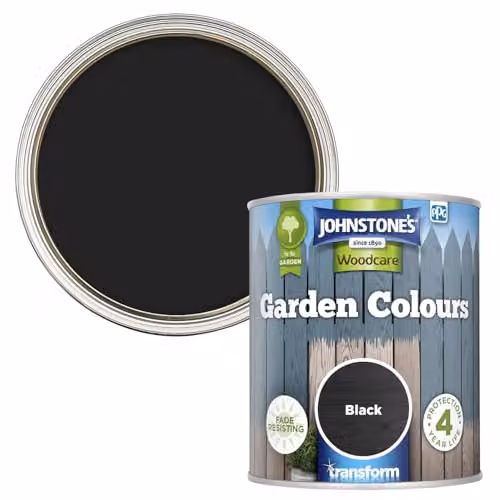 Johnstone's Woodcare Garden Paint, Black, 1L – 2