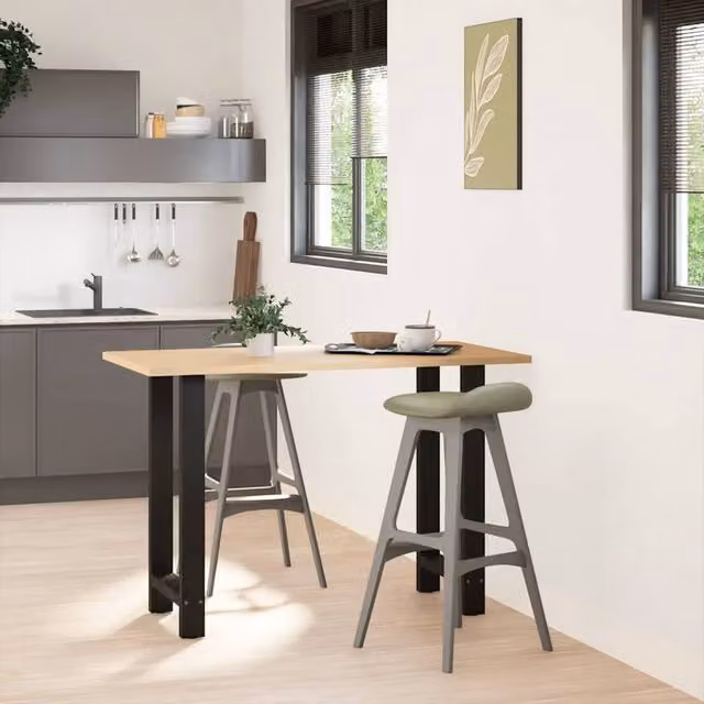 Berkfield Home Steel Coffee Table Legs in Matt Black, 2 Pieces, H: 90-91 cm x W: 40 cm