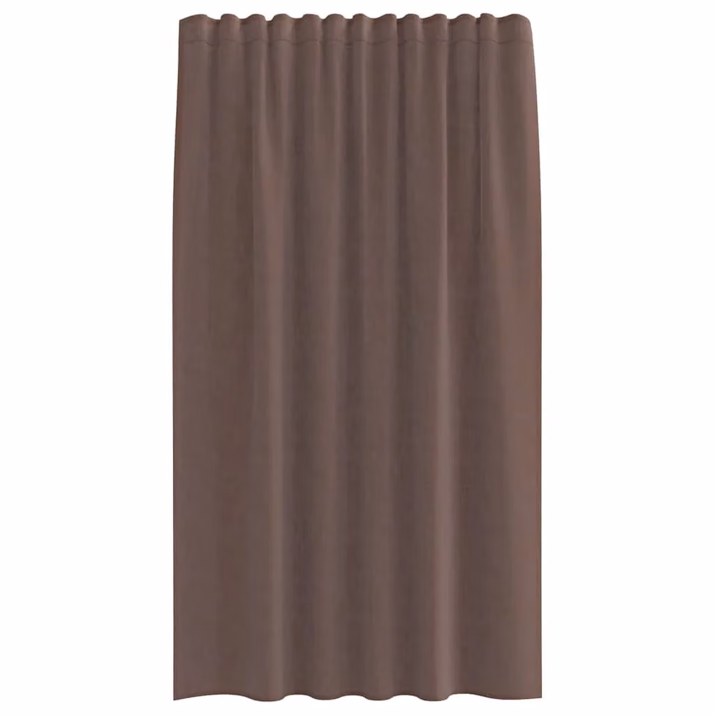 Berkfield Home Brown Voile Fabric Curtains with Rod Pockets, 2 Pack – 4