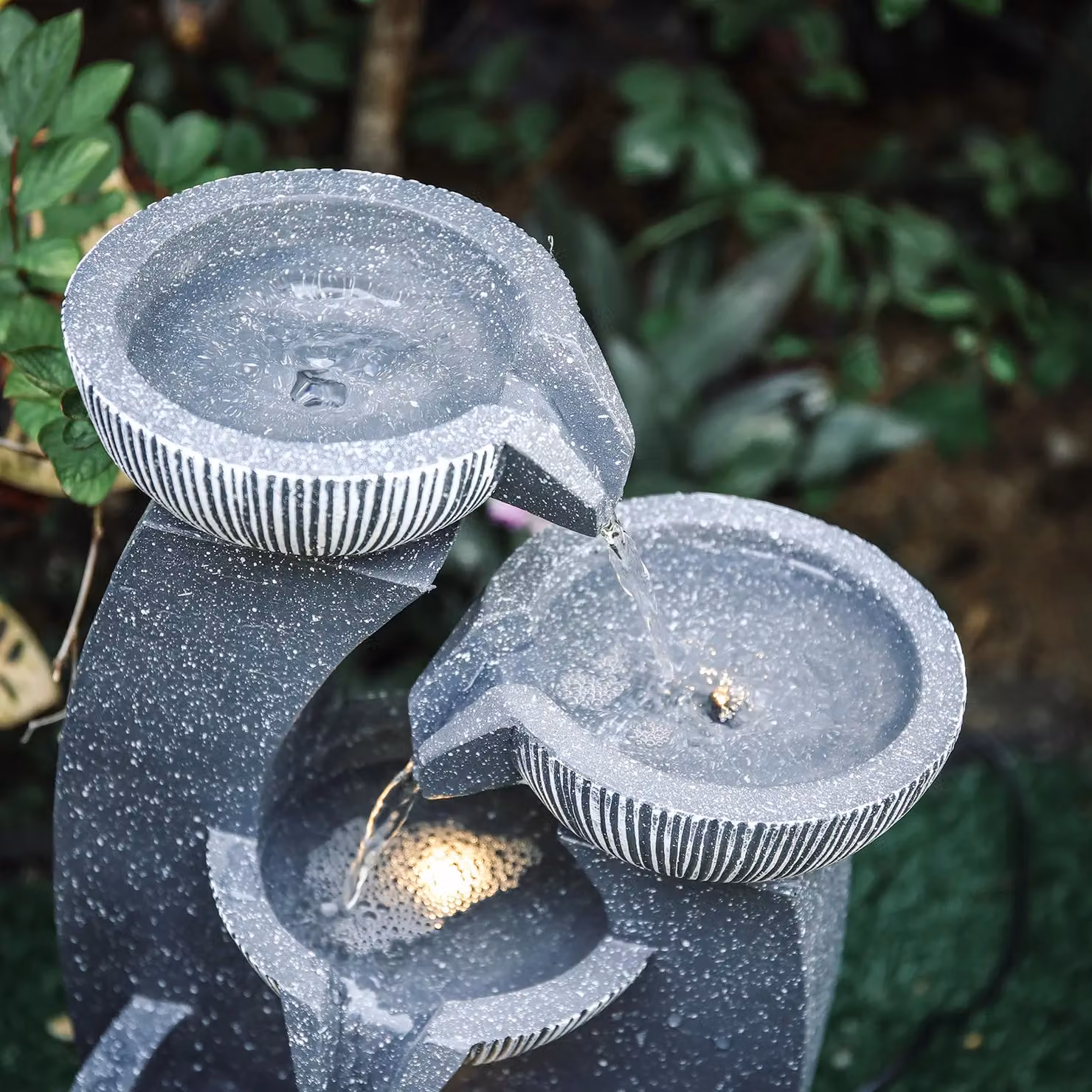 Garden Sanctuary Natural Grey Freestanding Electric Outdoor Garden Fountain, W/D/H: 47 x 24 x 22 cm – 4