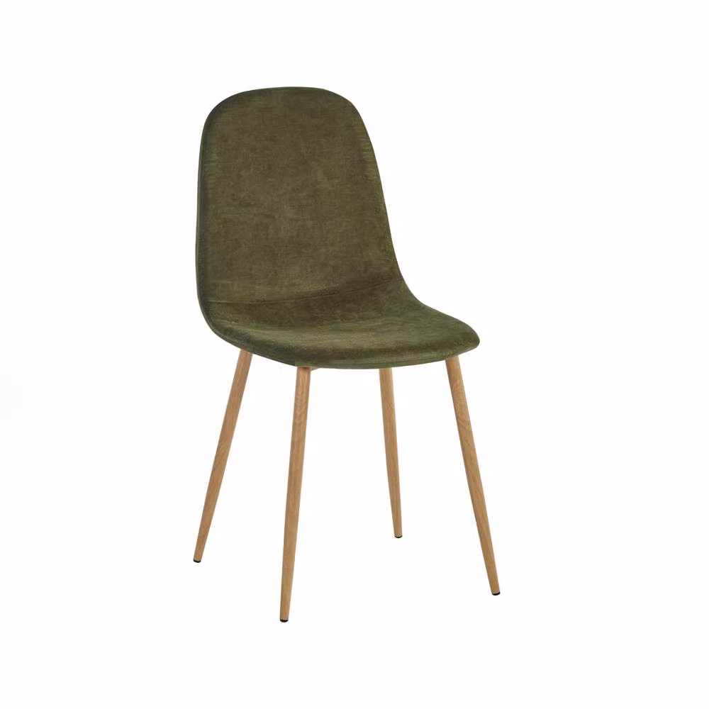 Cheshire Alverton Set of 4 Olive Green Chenille Upholstered Dining Chairs – 2