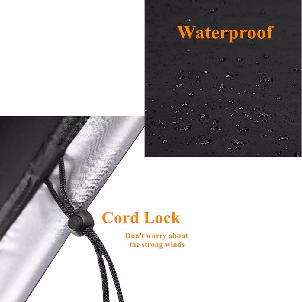NESTLUNE Waterproof Heavy Duty Large Outdoor BBQ Grill Protector Cover, Black, W/D: 100 x 100 cm, H: 145 cm – 4