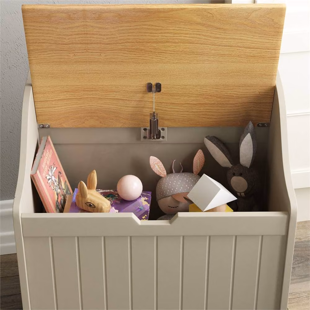 Kelvenix Grey Wooden Toy Storage Box with Removable Lid for Childrens Bedrooms – 2