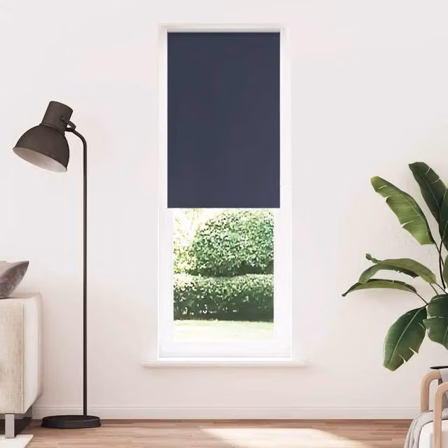 Berkfield Home Blue Marine Blackout Roller Blind, Thermal Insulating Polyester Fabric, W: 85 cm, H: 230 cm – 1