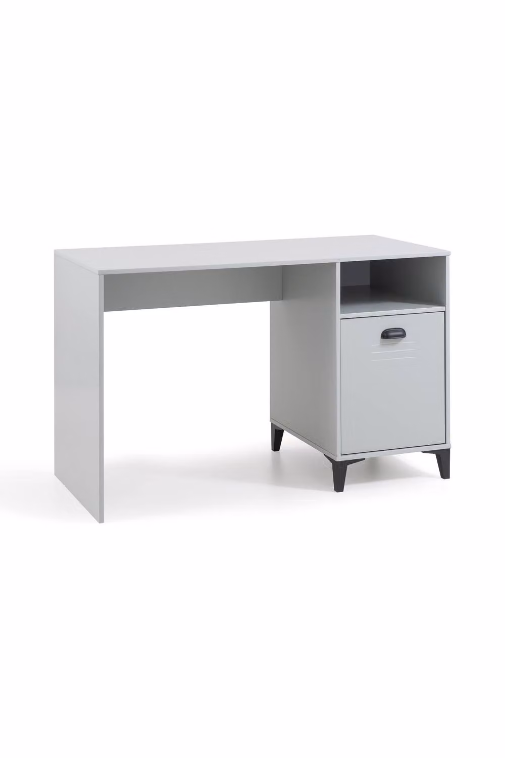 Julian Bowen Lakers Grey Industrial Style Writing Desk with Shelf and Cupboard – 2