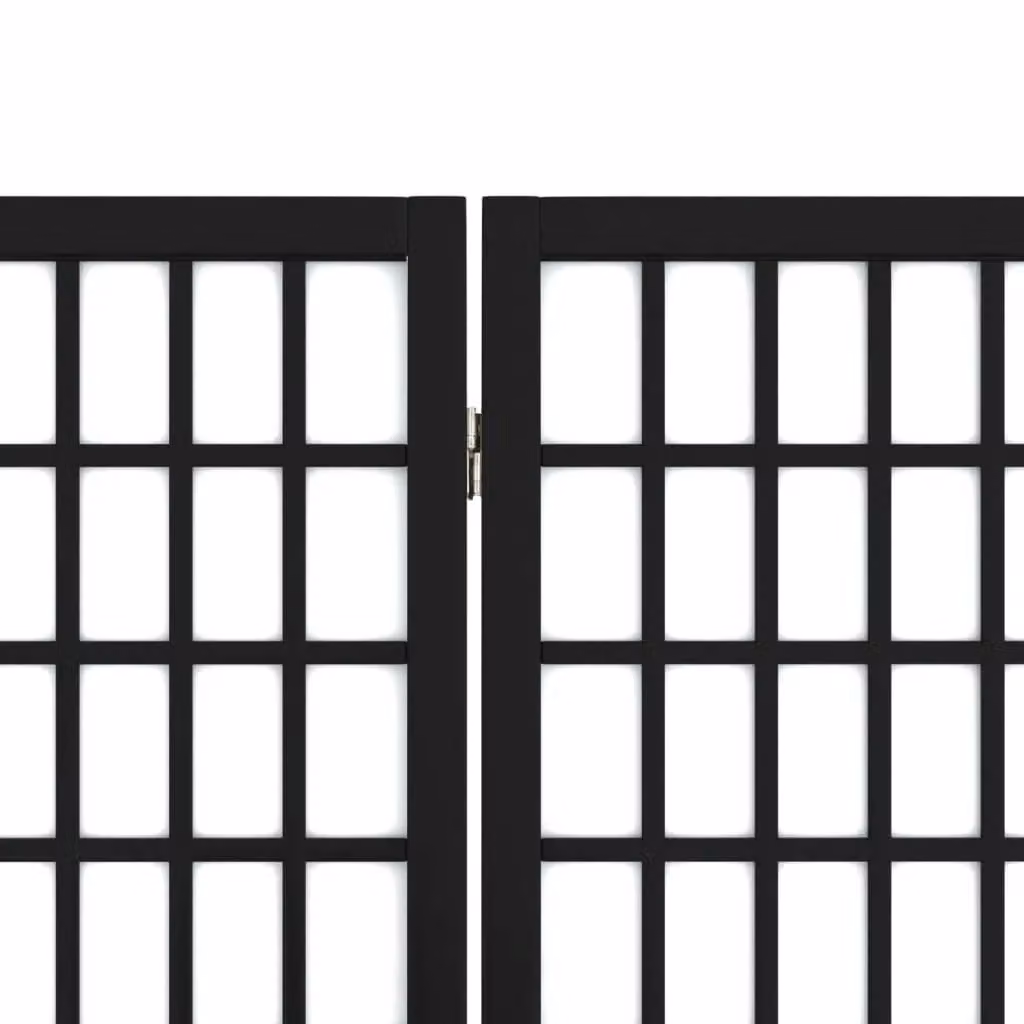 Berkfield Home Japanese Style 4-Panel Folding Room Divider, Black, W: 160 cm, H: 170 cm – 6