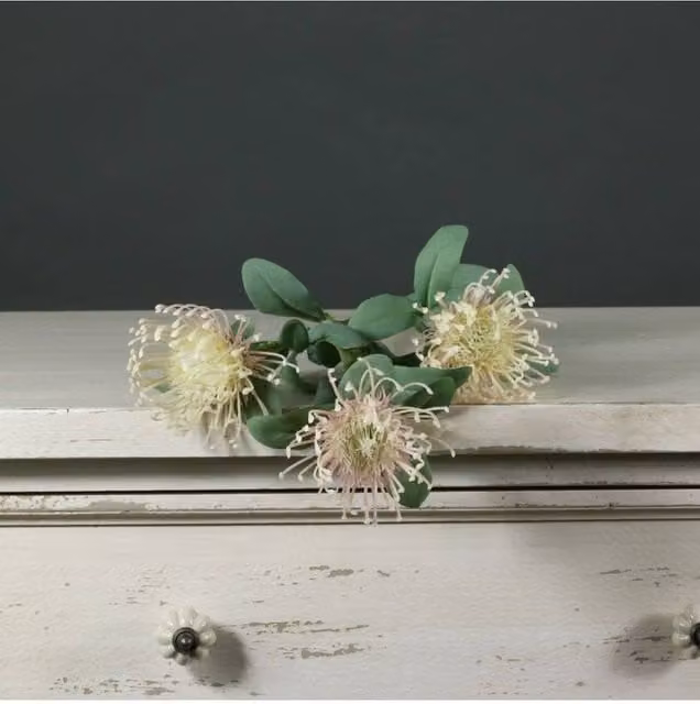 KDMD Tintagel Leucospermum Light Pink Floral Tabletop Decoration, 2 Pack